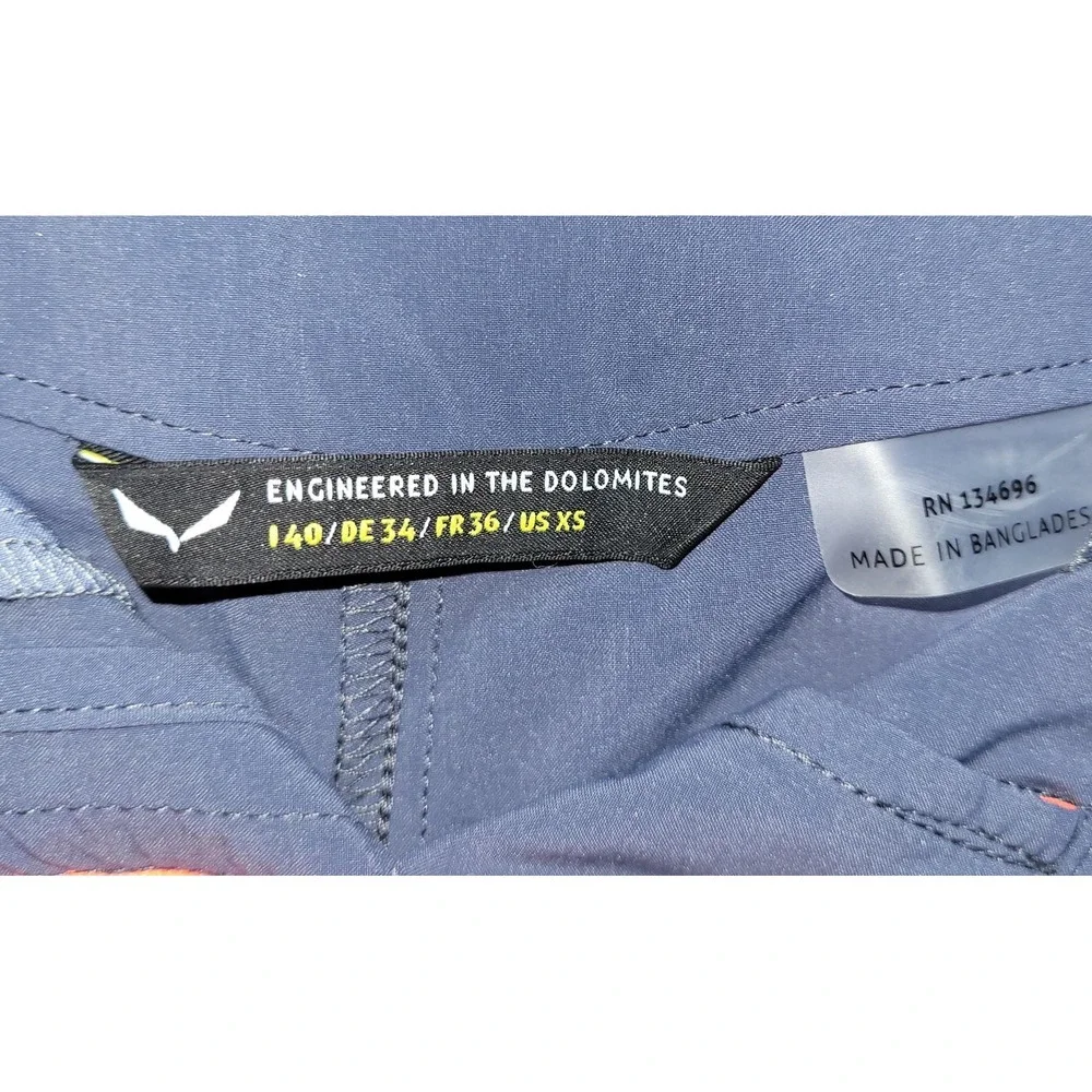 Salewa Durastretch Boy's Blue Cycling Shorts XS Stretch Zip Pocket